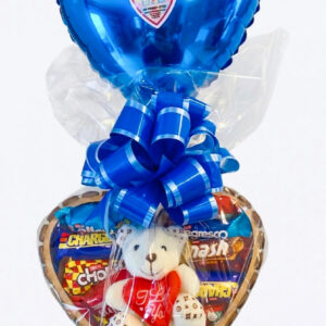 CORAÇÃO MODELO 2 AZUL Tamanho P (com balão de coração)