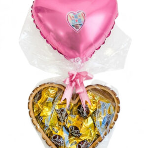 Coração de Chocolate Cor Rosa (Ouro Branco) tamanho p