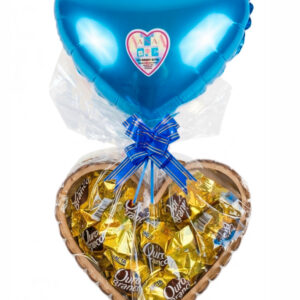 Coração de Chocolate Azul (Ouro branco ) tamanho p
