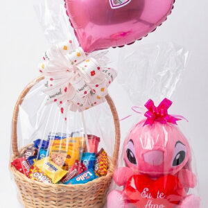 STITCH MENOR + CESTA DE CHOCOLATE