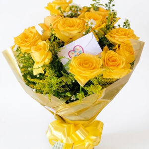 BUQUÊ DE 12 ROSAS AMARELAS