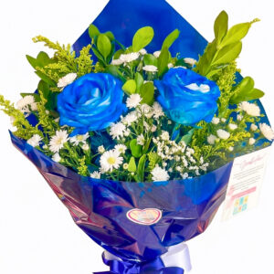 BUQUÊ DE 2 ROSAS AZUIS